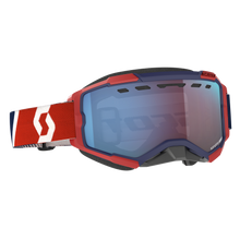 Load image into Gallery viewer, Fury Snowcross Goggle Red/ Blue Enhancer Blue Chrome