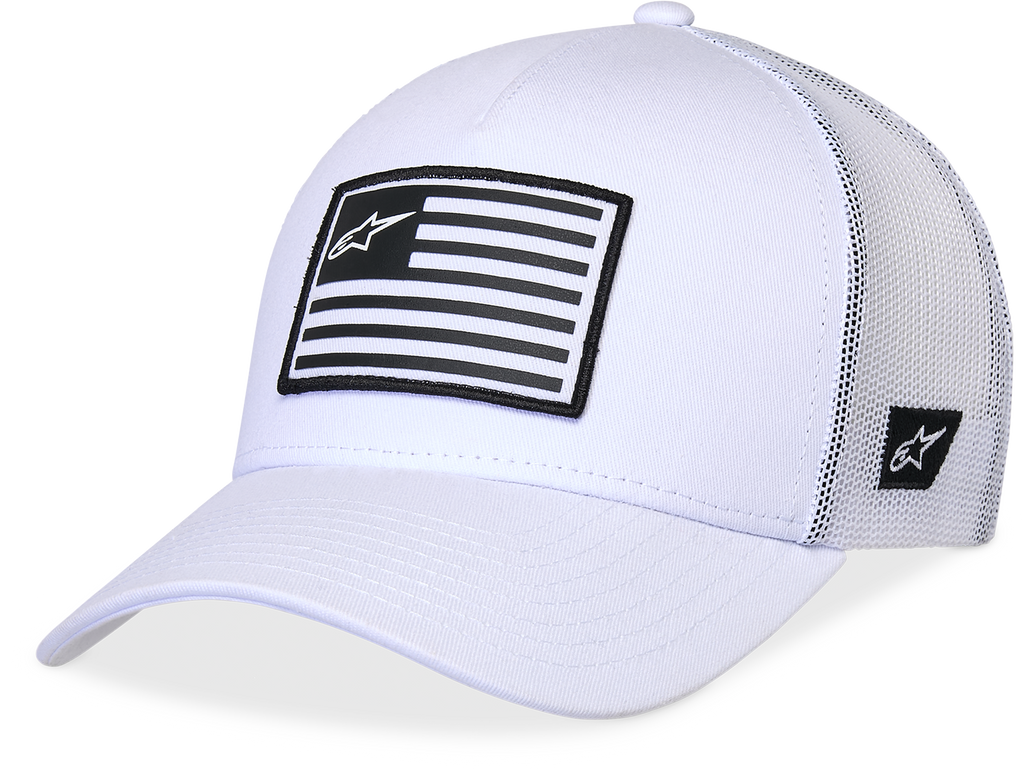 Flag Snapback Hat White/White