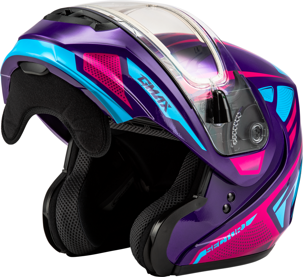 Md 04s Sector Snow Helmet W/ Electric Shield Violet/Pink Xs