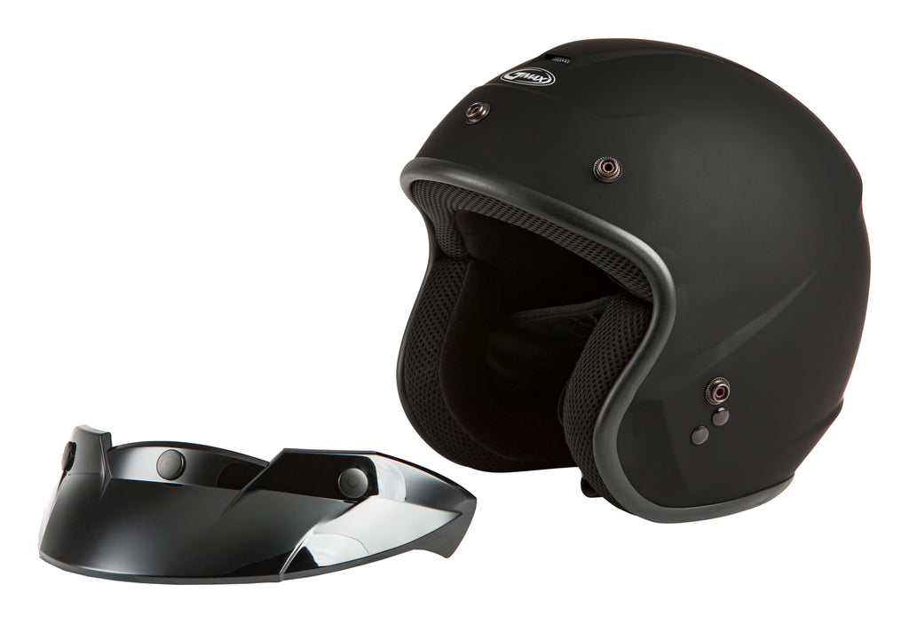 Of 2 Open Face Helmet Matte Black 2x