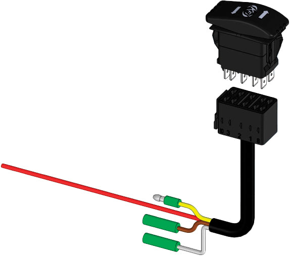 KFI wire harness for hydraulic actuator, accessory component with connectors and wiring for hydraulic system installation.