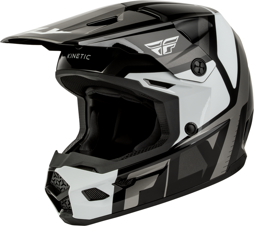 Youth Kinetic Scrap Helmet Black/White/Grey Ys