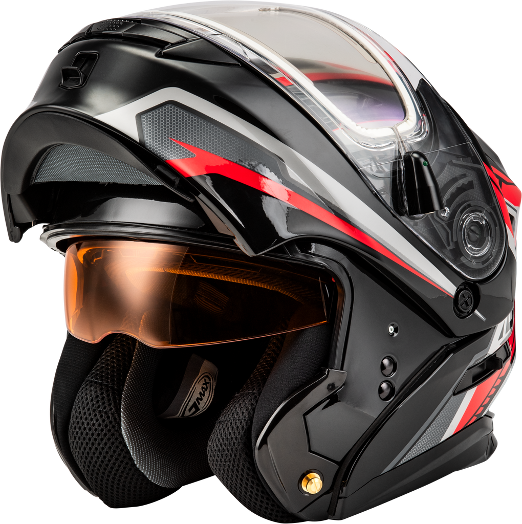 Md 01s Transistor Snow Helmet W Electric Shield Black/Red Md
