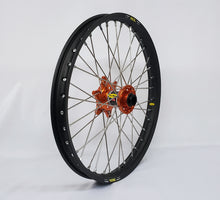 Load image into Gallery viewer, Wheel Front 1.40x17 Orange Hub Blk Rim/Sil Spoke/Sil Nipple