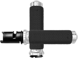 AVON memory foam small chrome twist grip handlebar grip showing chrome finish and textured surface for a secure hold