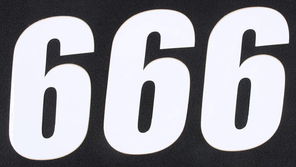 Number 6 White 6" 3/Pk