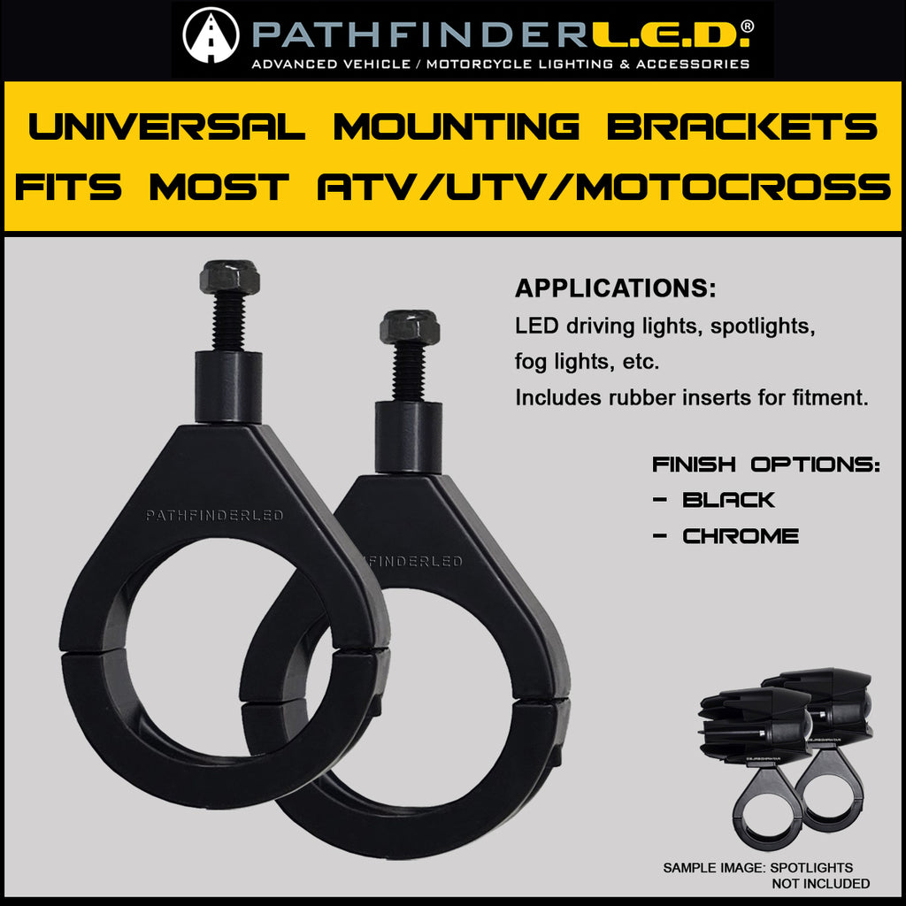 Light Mounting Bracket 39mm Black Pair