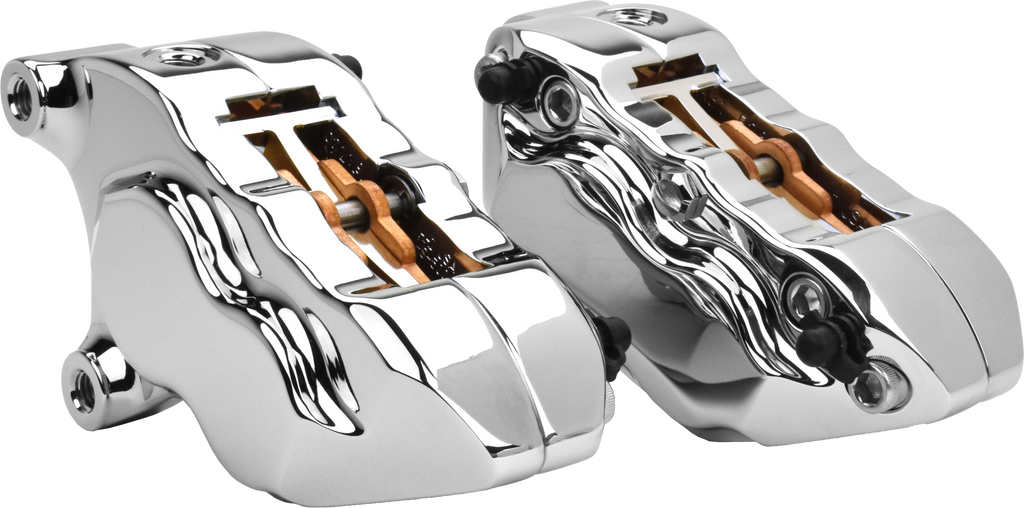 4 Pist Front Dual Caliper Kit Chrome W/ 11.8" Rotor