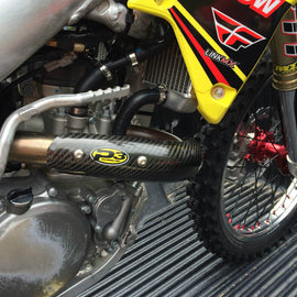 P3 brand heat shield made of carbon fiber for exhaust systems, showcasing its sleek, lightweight design and durable material.