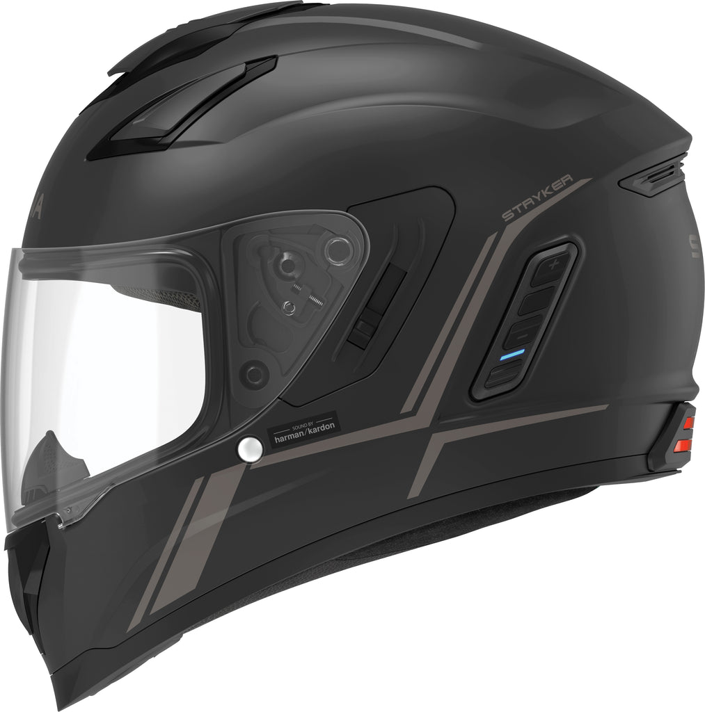 Stryker Full Face Helmet With Mesh Intercom Matte Black Sm