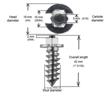 Load image into Gallery viewer, 1 9/16" 40mm Shoulder Studs Qty 1000