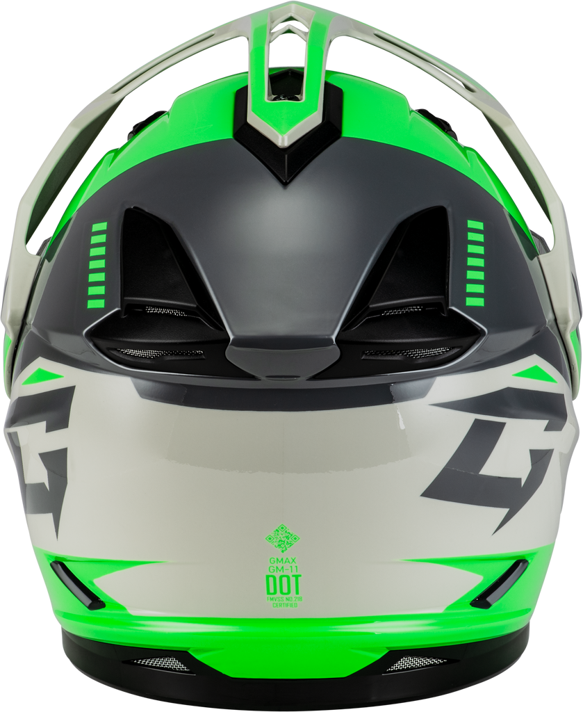Gm 11s Ronin Snow Helmet W/ Elec Shield Green/Grey Sm