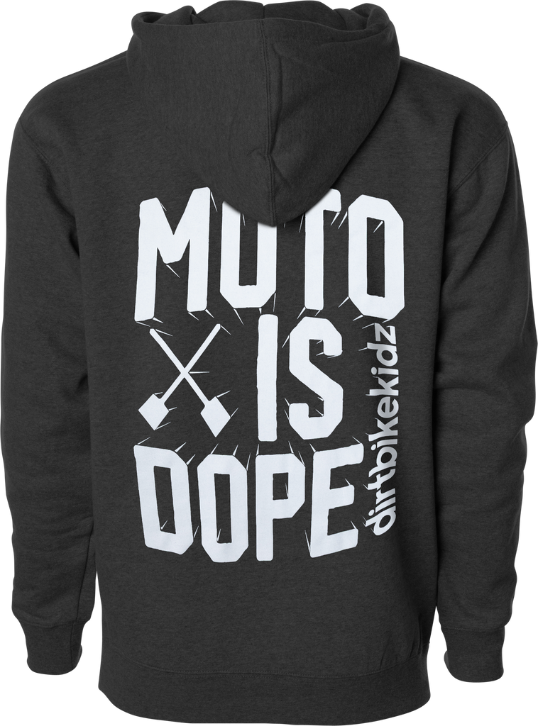 Moto Is Dope Youth Hoodie Charcoal Heather Ys