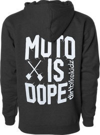 Moto Is Dope Youth Hoodie Charcoal Heather Ys