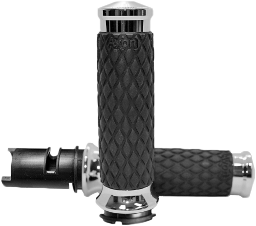 Diamond Contour Chrome Twist Grip