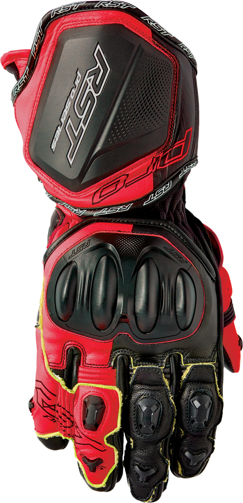 Pro Series Gp D3o Gloves Black/Flo Red Leather Sm