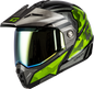Md 74 Striker Modular Helmet W Gld Shld Blk/Slvr/Grn Mtlc 3x