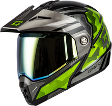 Load image into Gallery viewer, Md 74 Striker Modular Helmet W Gld Shld Blk/Slvr/Grn Mtlc Md