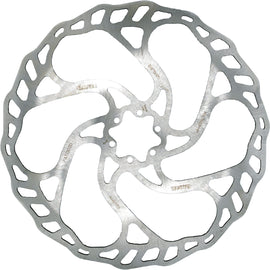 GALFER 246mm brake rotor for bicycles, showing the silver disc with vented design and mounting holes for efficient braking.