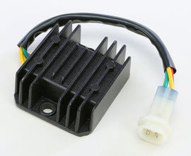 RICKS electrical rectifier and regulator with metal casing and wiring for motorcycle or vehicle electrical systems.