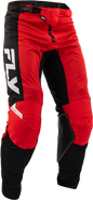 Fly Racing Kinetic Mesh Pants in red, black, and white, size 36, showing lightweight, breathable riding gear with mesh panels.