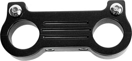 Black ACCUTRONIX T Bar Gauge Mount for 1.25-inch gauges, showcasing the sturdy bracket with mounting holes.