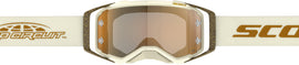 SCOTT Prospect Pro Circuit Goggle in beige, white, and bronze with gold accents, designed for motocross or off-road riding.