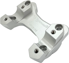 Helibars Tour silver handlebar risers for BMW motorcycle, showing the polished metal riser components mounted on handlebars.