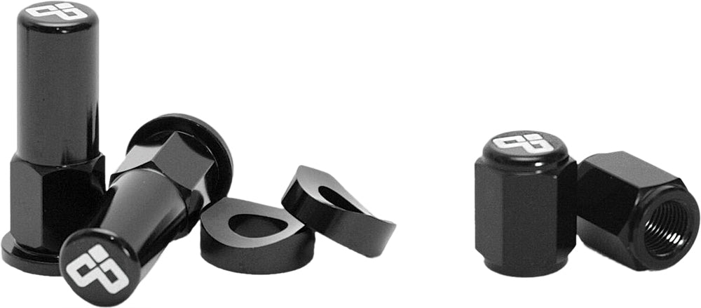Rim Lock Nut & Valve Cap Kit Black