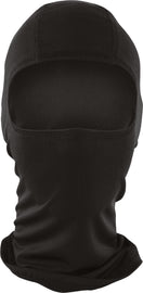 Black polyester balaclava helmet accessory by ZAN, designed for head and face coverage in outdoor activities.