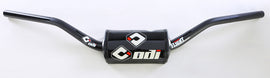 ODI Podium Flight MX65 black handlebar with 1 1/8-inch diameter, designed for motocross bikes, featuring ergonomic grip areas.
