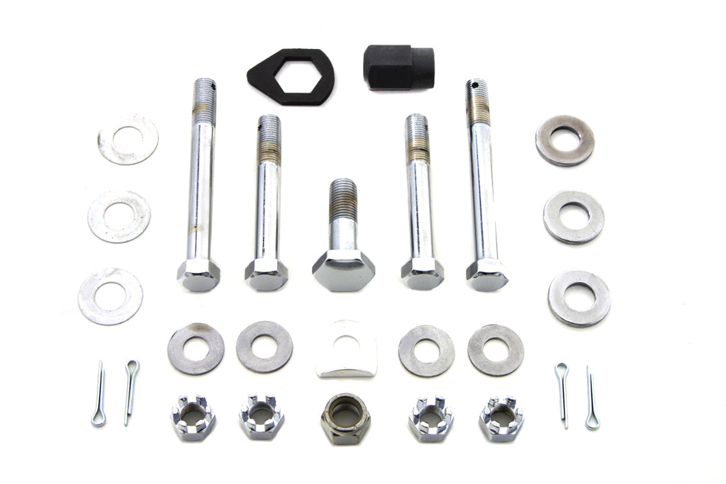 Chrome Upper and Lower Motor Mount Bolt Kit