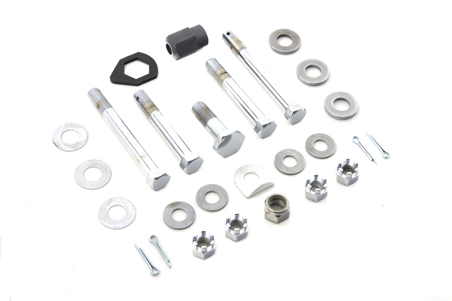 Chrome Upper and Lower Motor Mount Bolt Kit