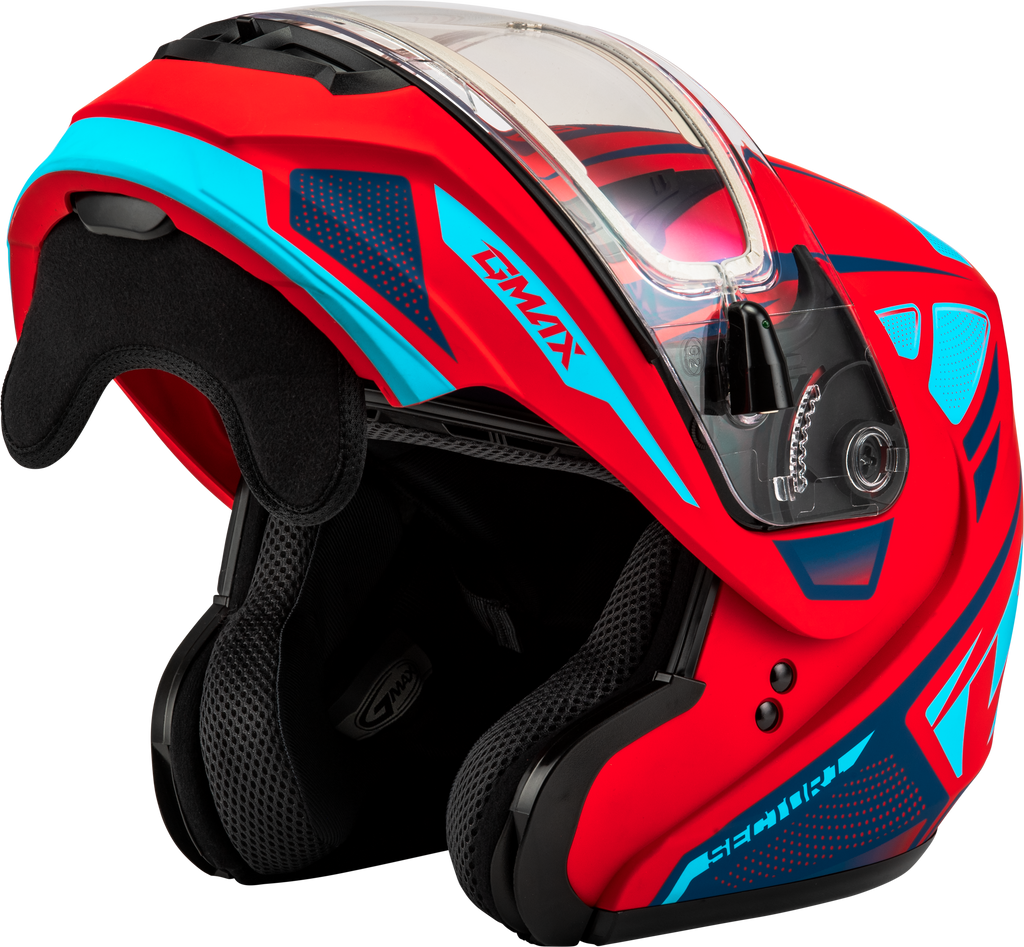 Md 04s Sector Snow Helmet W/ Elec Shield Matte Red/Blue Xl