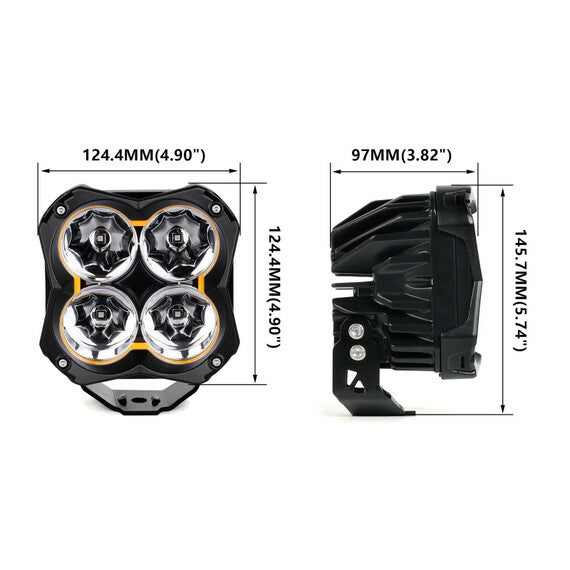 5" Spot Beam Cube Light 2 Piece Kit