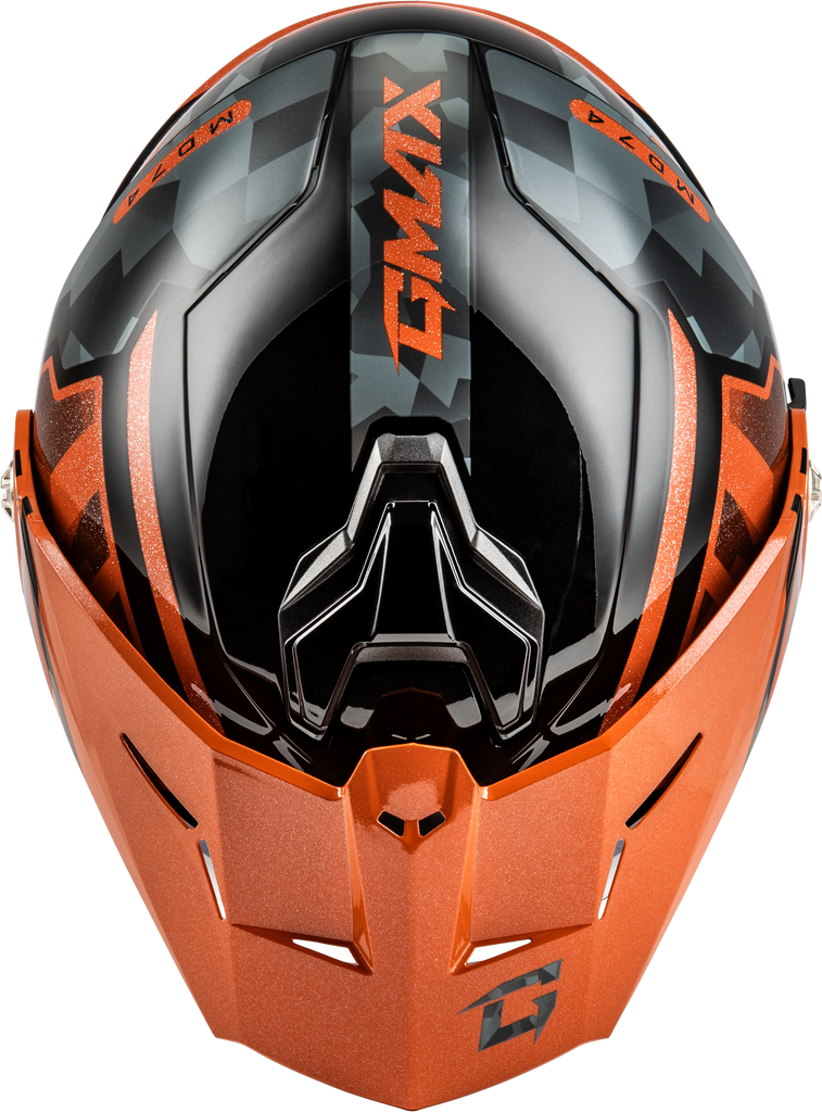 Md 74 Striker Modular Helmet W Smk Shield Blk/Gry/Or Mtlc 3x