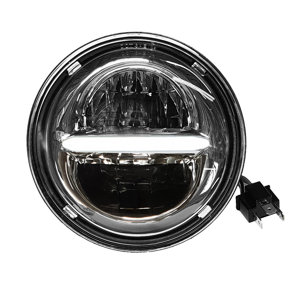 Classic Led Headlight 7" W/Drl Chrome