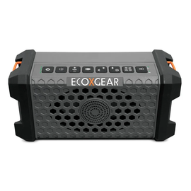 ECOXGEAR Defender Scout Slate Gray portable speaker with rugged design and control buttons, suitable for outdoor use