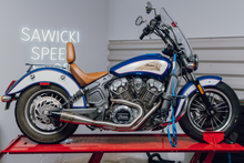 Load image into Gallery viewer, Indian Scout Mid Length Brushed Ss W/ Blk End Cap
