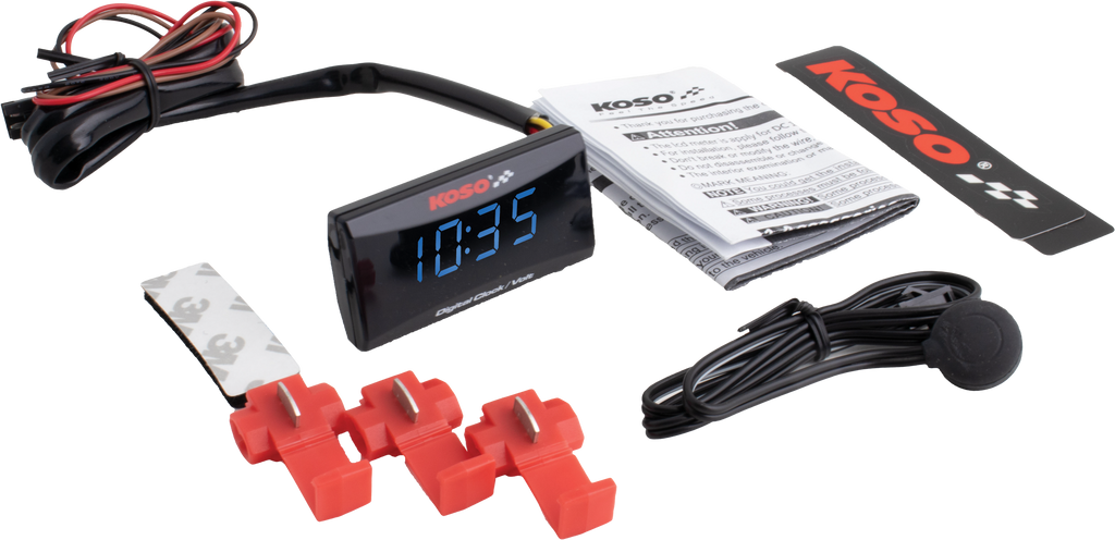 Super Slim Clock / Volt Meter Blue Display