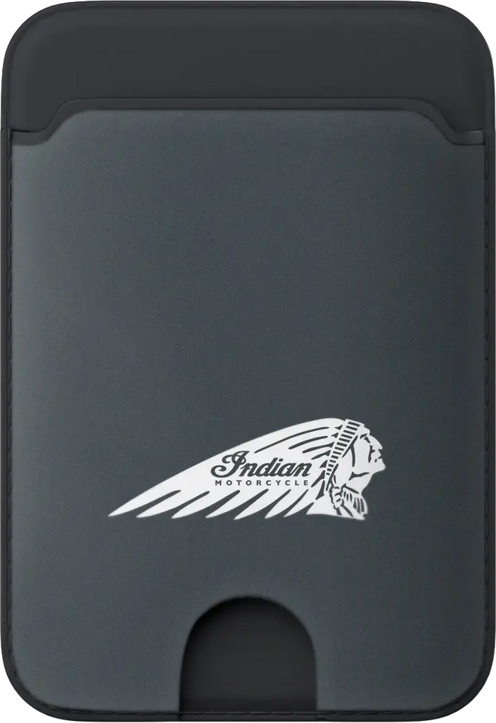 Indian Card Wallet W/Headdress Gray W/Logo