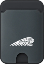 Load image into Gallery viewer, Indian Card Wallet W/Headdress Gray W/Logo