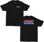 Black Ride DBK Tee shirt with graphic design, casual fit, and brand logo, displayed on a hanger.