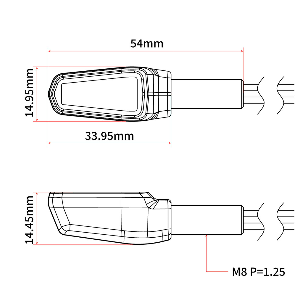 701 Led Turn Signals W/Taillight Blk W/Clr Lens Pr