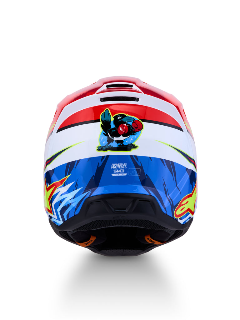 S M3 Falcon Helmet Ece06/Dot Red Fl/Wht/Blue/Yl Flgl Xl