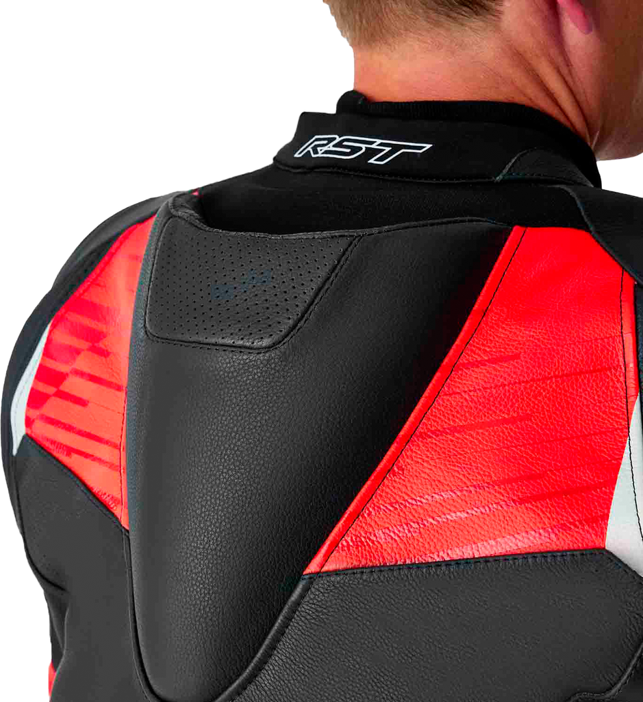 Tractech Evo D3o Jacket Blk/Flo Red Leather 3x