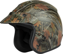 Of 2 Open Face Helmet Leaf Camo Xs