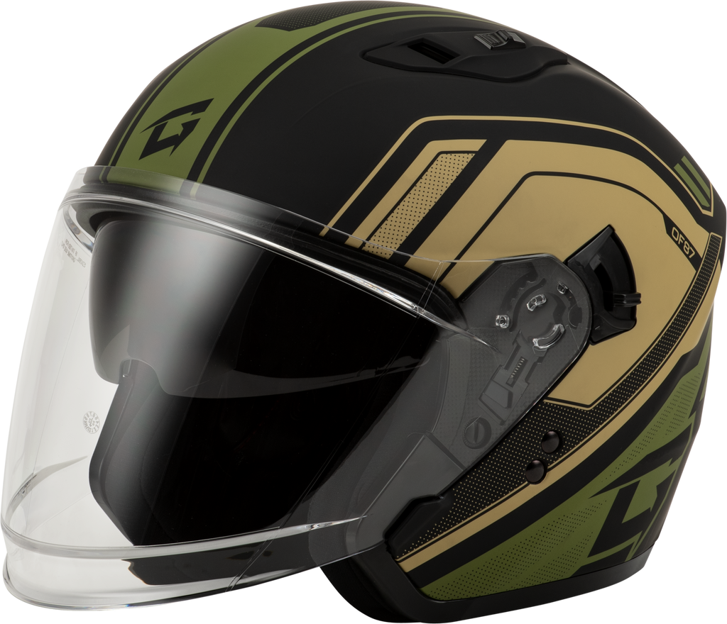 Of 87 Duke Helmet W/Led Light Matte Blk/Green Sm