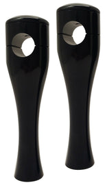 ACCUTRONIX 8-inch hourglass risers with 1-inch bars in black, designed for FX and XL skateboards.