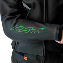 Load image into Gallery viewer, S1 D3o Leather Jacket Blk/Gry/Flo Grn Sm